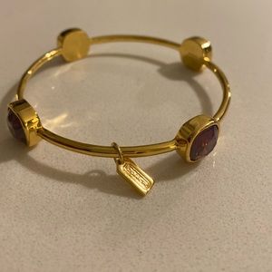 Coach Gold/Purple Square Stone Bangle